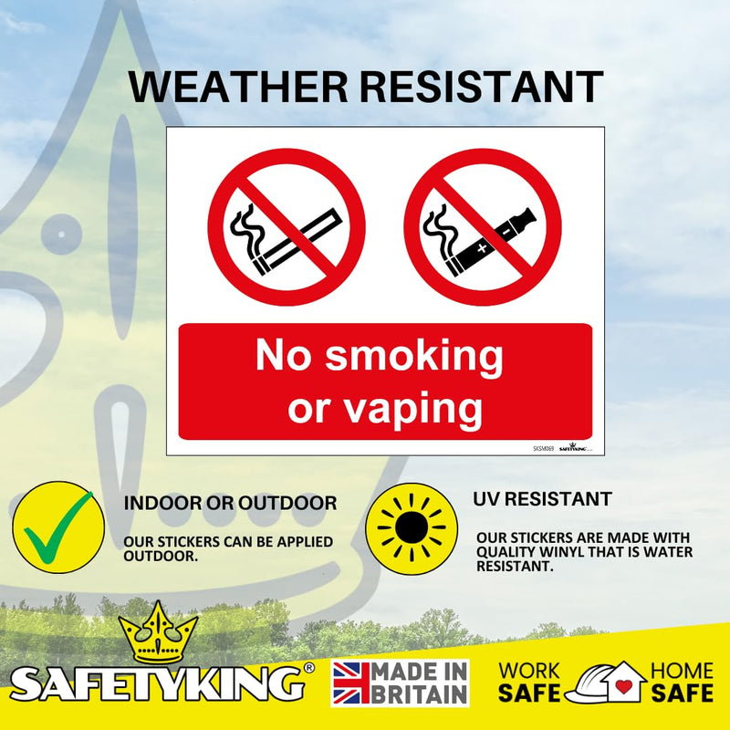 Load image into Gallery viewer, SAFETYKING® 6PCS 180cm x 135cm No Smoking No Vaping Self Adhesive Sticker