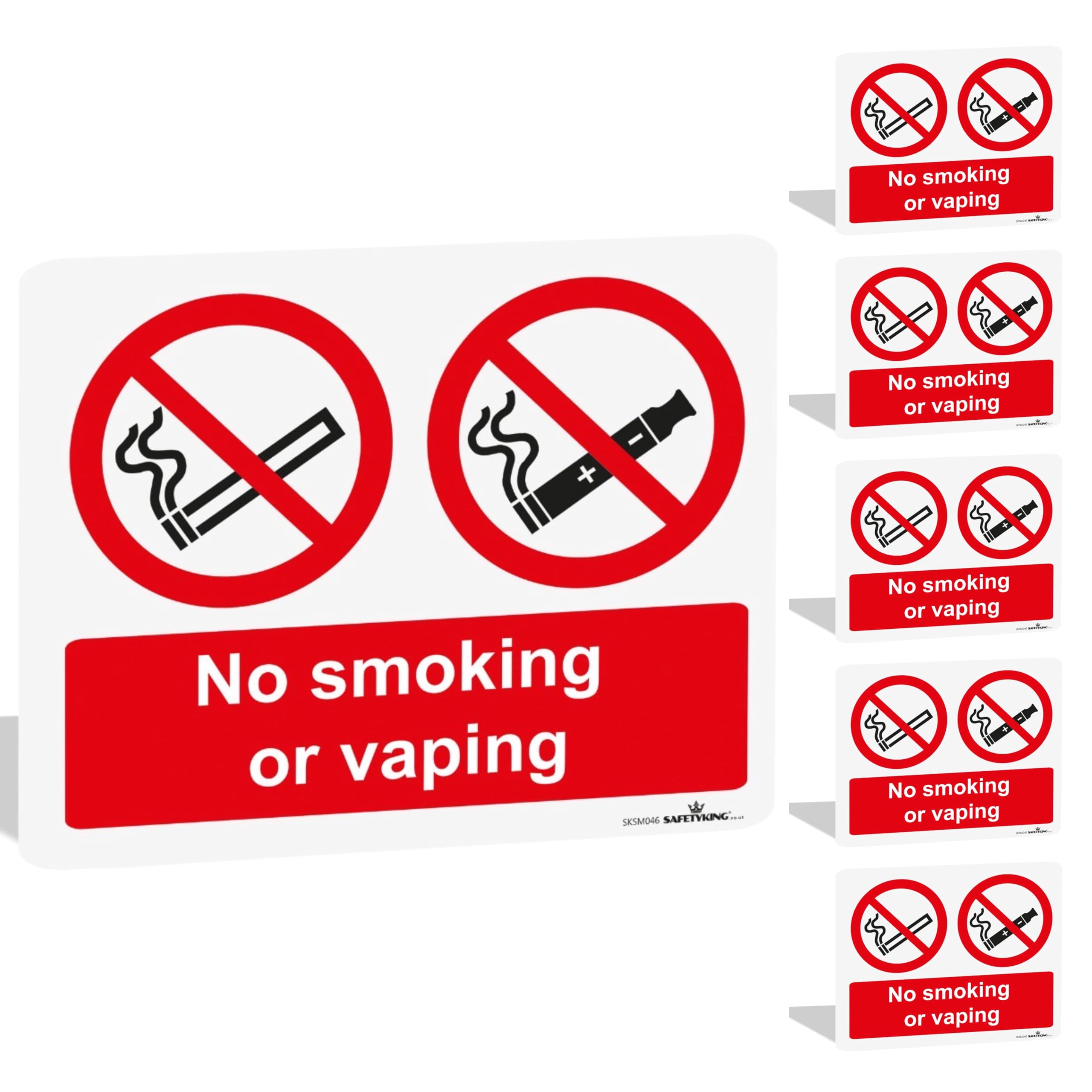 SAFETYKING® 6PCS 180cm x 135cm No Smoking No Vaping Self Adhesive Sticker