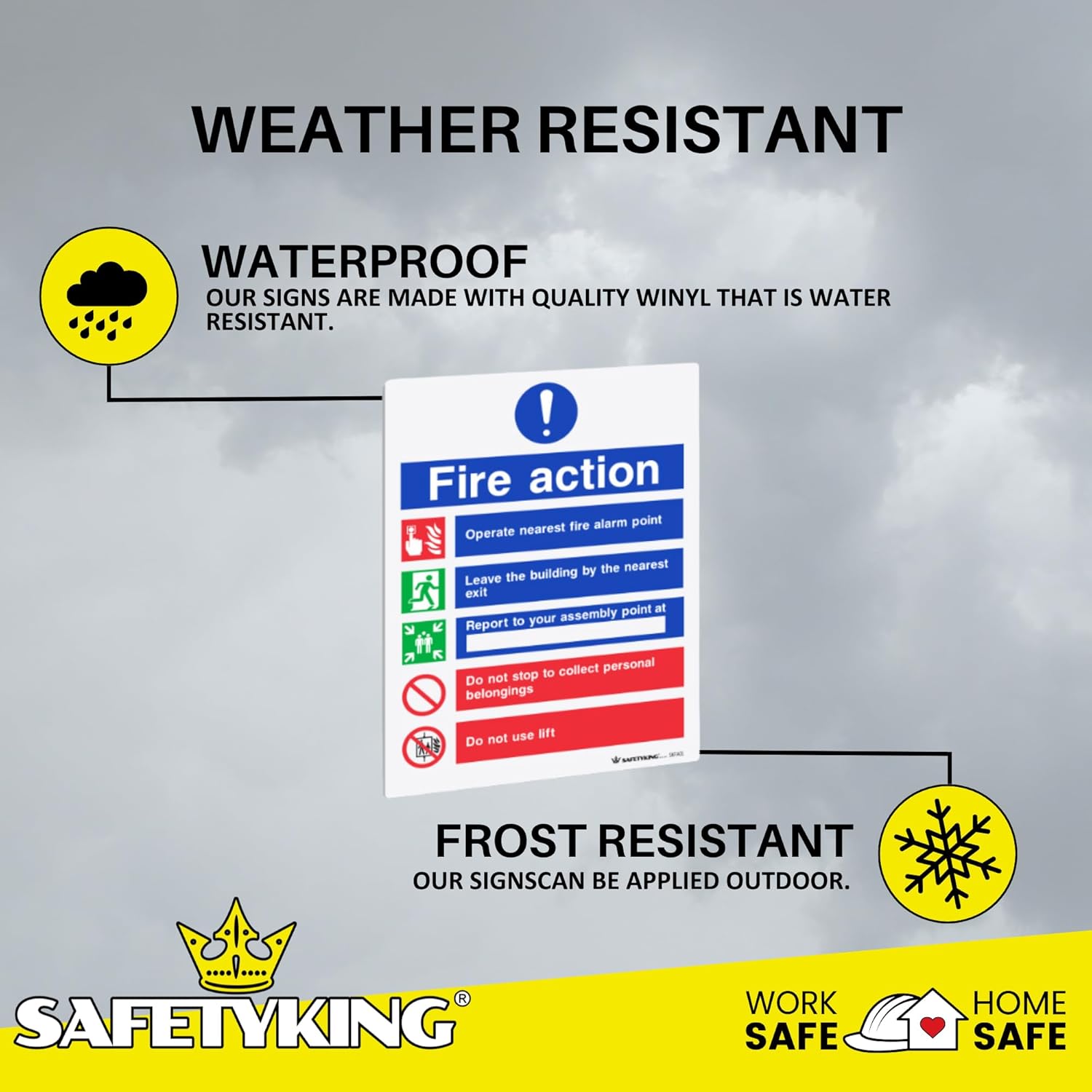 SAFETYKING® 28 Piece Fire Safety Kit | Self Adhesive Stickers | Fire Exit, Keep Clear Signs