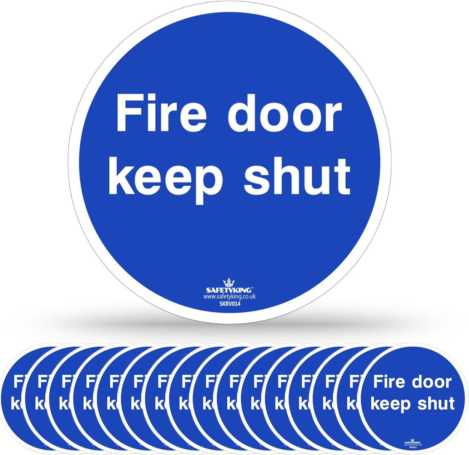 SAFETYKING® 16 x Fire Door Keep Shut Stickers 78mm Diameter