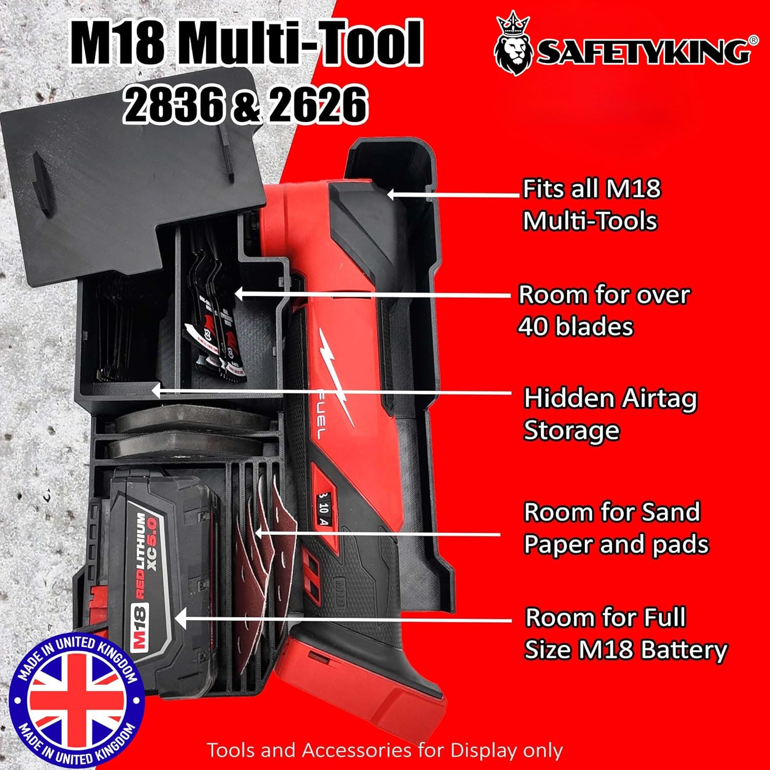 Milwaukee Packout Compatible Liner Organiser for Packout Compact Box (48-22-8435) – Precision Rigid Insert for M18 Multitool Organizer (Insert Only, Tools & Box Not Included)