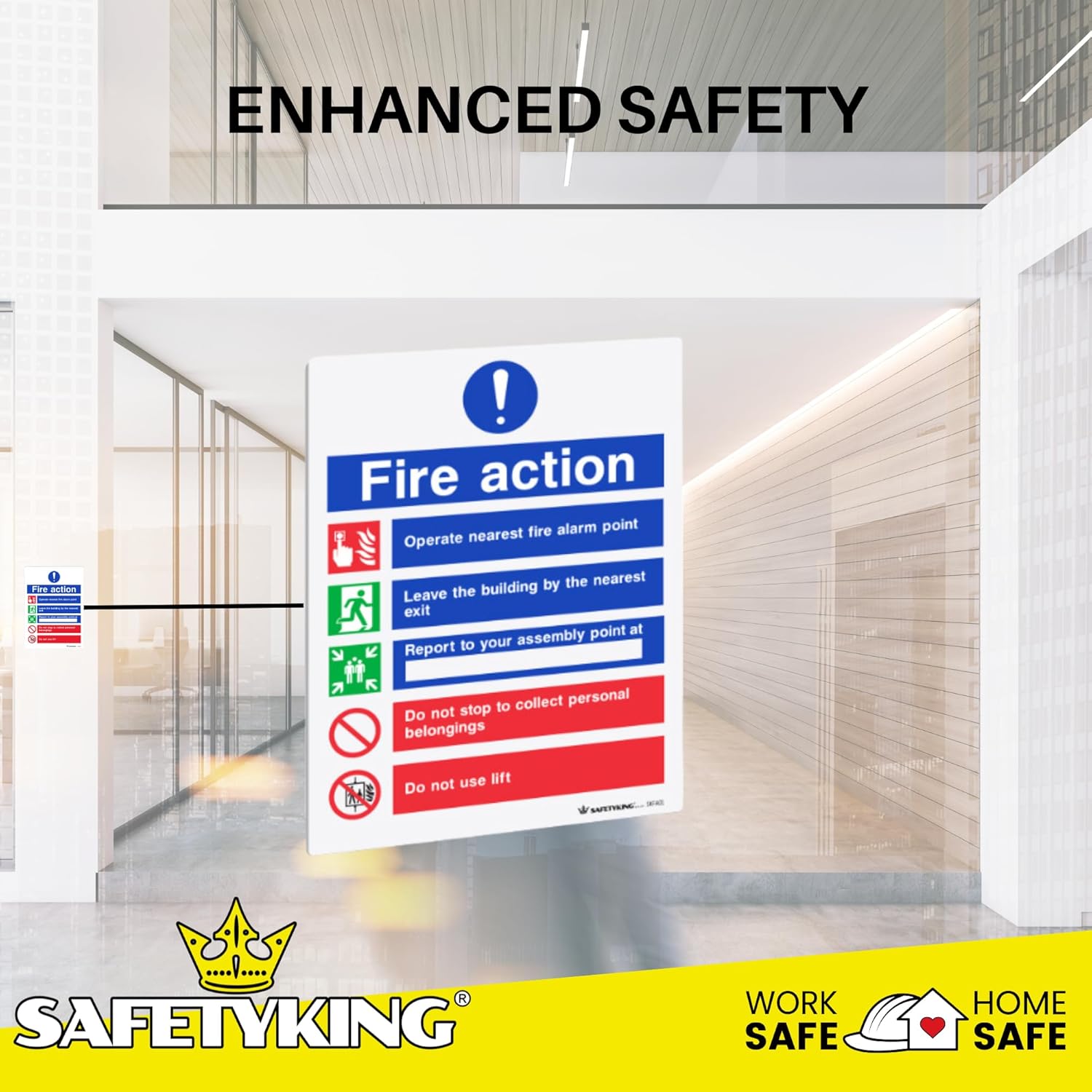 SAFETYKING® 28 Piece Fire Safety Kit | Self Adhesive Stickers | Fire Exit, Keep Clear Signs