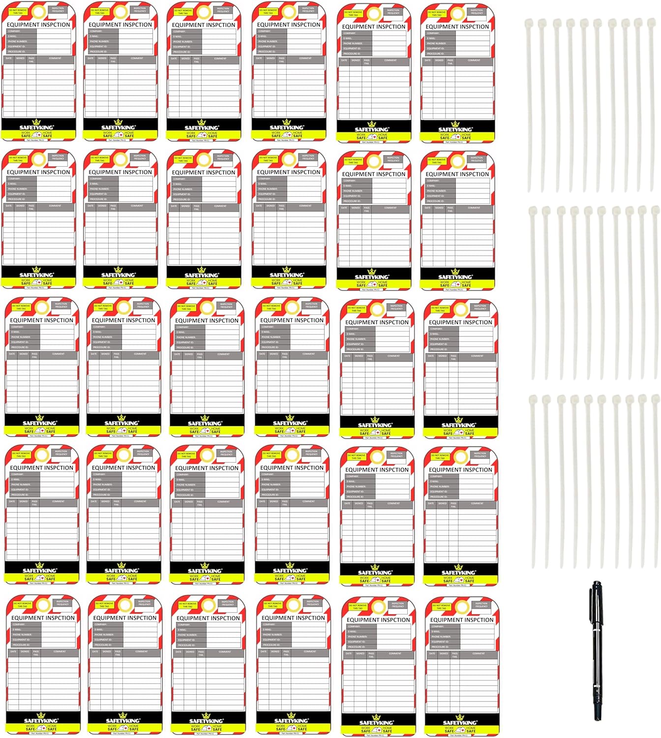 SAFETYKING® Basic Set of 30 Asset Tags - Health & Safety