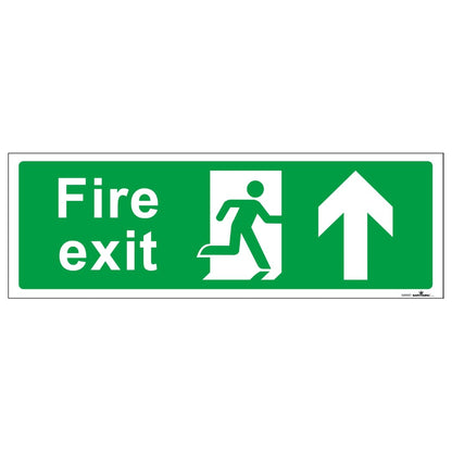 SAFETYKING® 1 Piece Fire Exit Sticker Running Man Up Sticker | 30 cm x 10 cm Self Adhesive Sticker | Fire Exit Signs | Fire Exit Stickers | Fire Exit Safety Pack | Running Man Fire Exit Signs