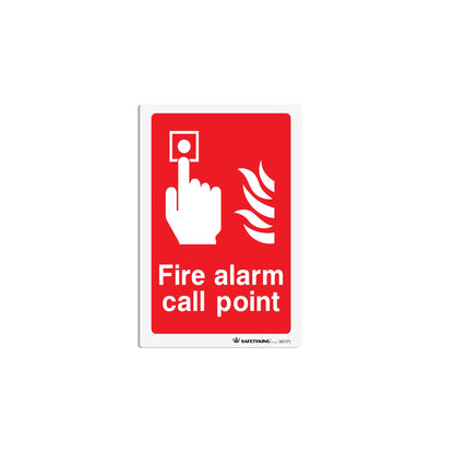 SAFETYKING® 5 pcs Fire Alarm Call Point Sticker - L 15cm x W 10cm | Fire Alarm Call Point Notice | Fire Call Point Sign | Fire Call PointStickers | Fire Stickers | Fire Safety Signs