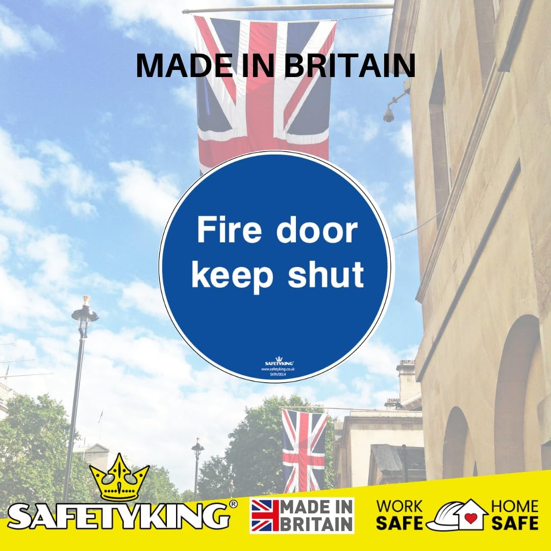 SAFETYKING® 32 x Fire Door Keep Shut Stickers 78mm Diameter