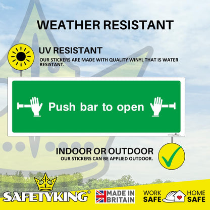 SAFETYKING® Fire Exit Sticker Arrows (Push Bar)