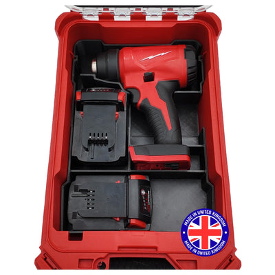 Milwaukee Packout Compatible Liner Organiser for Packout Compact Box (48-22-8435) – Precision Rigid Insert for M18 Heat Gun Organizer (Insert Only, Tools & Box Not Included)
