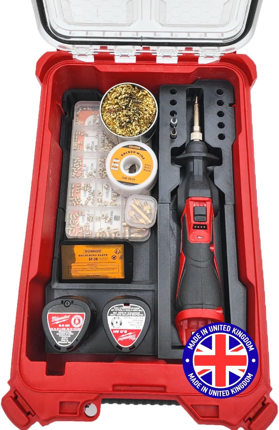 Milwaukee Packout Compatible Liner Organiser for Packout Compact Box (48-22-8435) – Precision Rigid Insert for M12 Soldering Iron Organizer (Insert Only, Tools & Box Not Included)