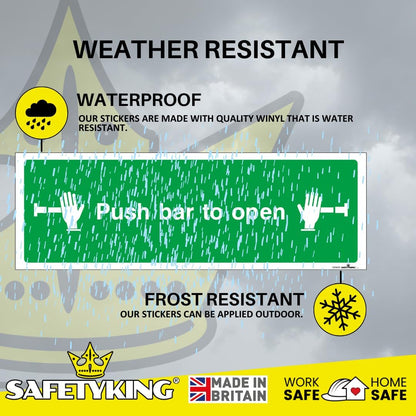 SAFETYKING® Fire Exit Sticker Arrows (Push Bar)