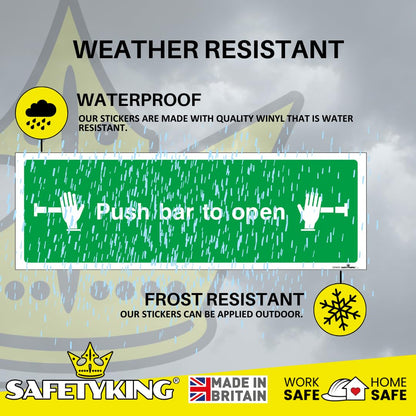 SAFETYKING® Fire Exit Sticker Arrows (Push Bar)