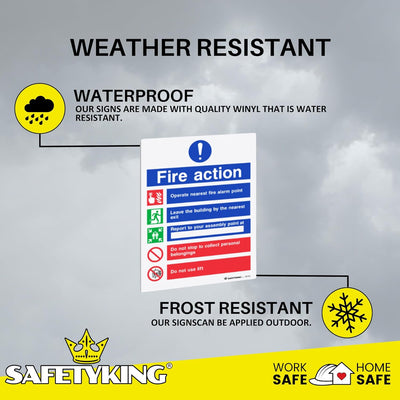 SAFETYKING® 28 Piece Fire Safety Kit | Self Adhesive Stickers | Fire Exit, Keep Clear Signs