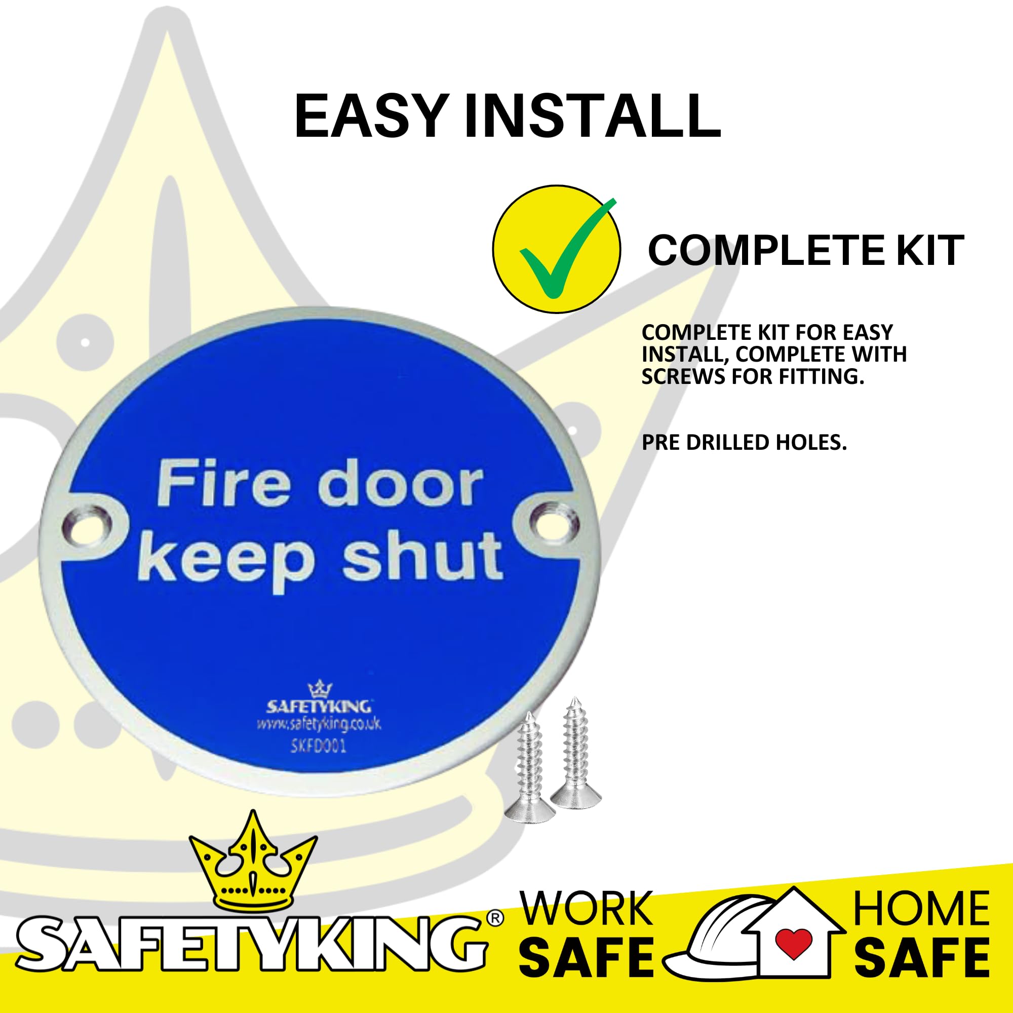 SAFETYKING® 10 x Fire Door Keep Shut Discs 76mm Diameter x 1mm Deep | Fire Door Keep Shut Sign | Fire Door Stickers | Fire Door Signs | Fire Door Keep Shut
