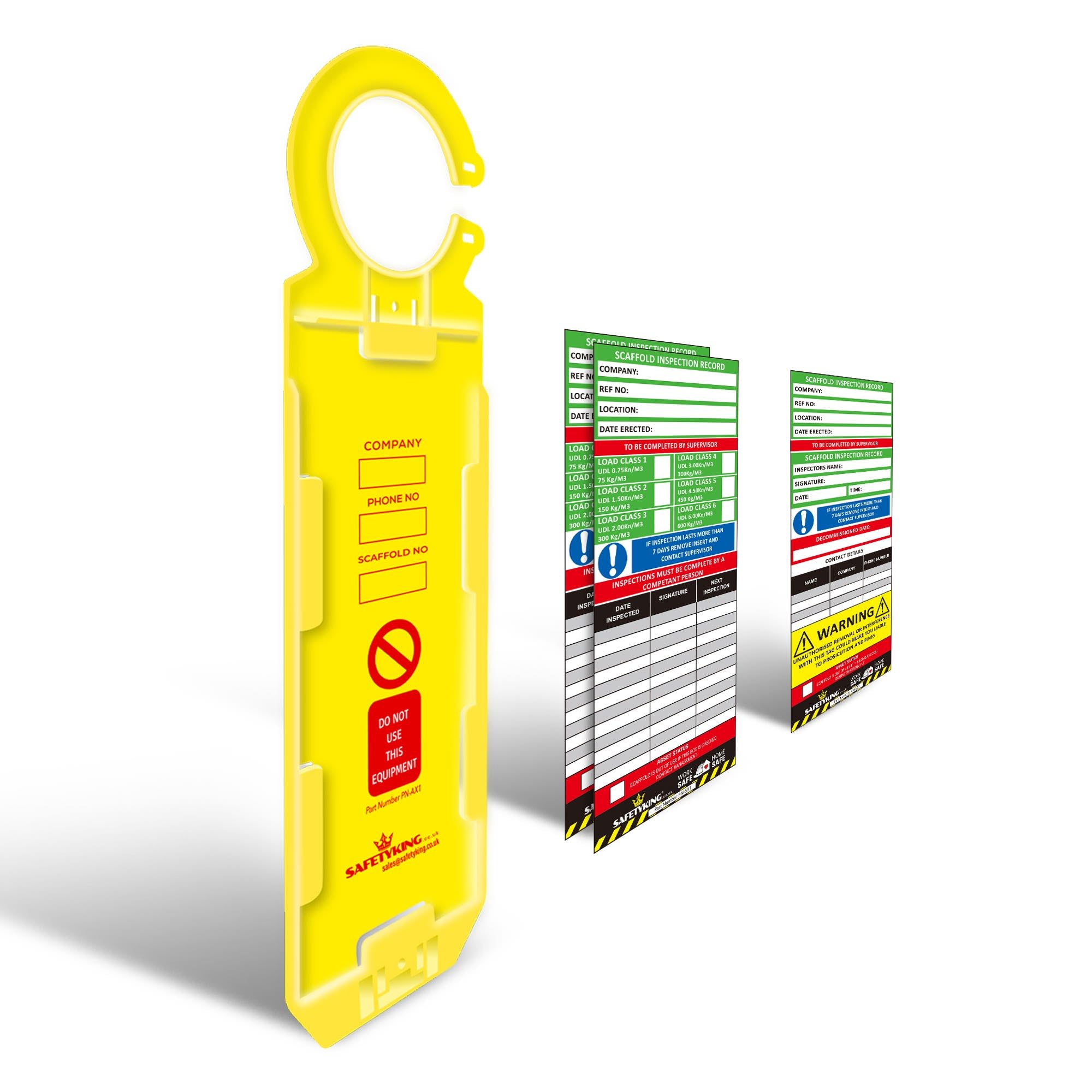 SAFETYKING® | Scaffold Inspection Tag 1 Holders - 2 Inserts | Scafftag