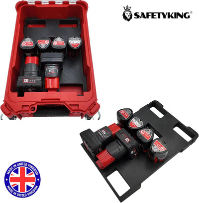 Milwaukee Packout Compatible Liner Organiser for Packout Compact Box (48-22-8435) – Precision Rigid Insert for M12 Mixed Battery Organizer (Insert Only, Tools & Box Not Included)