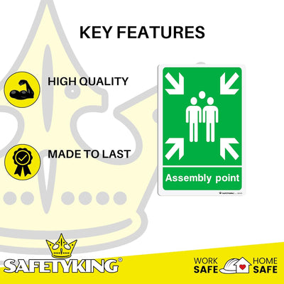 SAFETYKING® 28 Piece Fire Safety Kit | Self Adhesive Stickers | Fire Exit, Keep Clear Signs