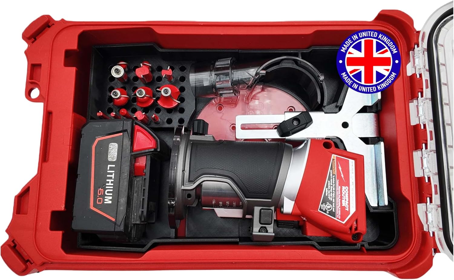 Milwaukee Packout Compatible Liner Organiser for Packout Compact Box (48-22-8435) – Precision Rigid Insert for M18 FUEL 2732-20 Compact Router & Accessories (Insert Only, Tools & Box Not Included)