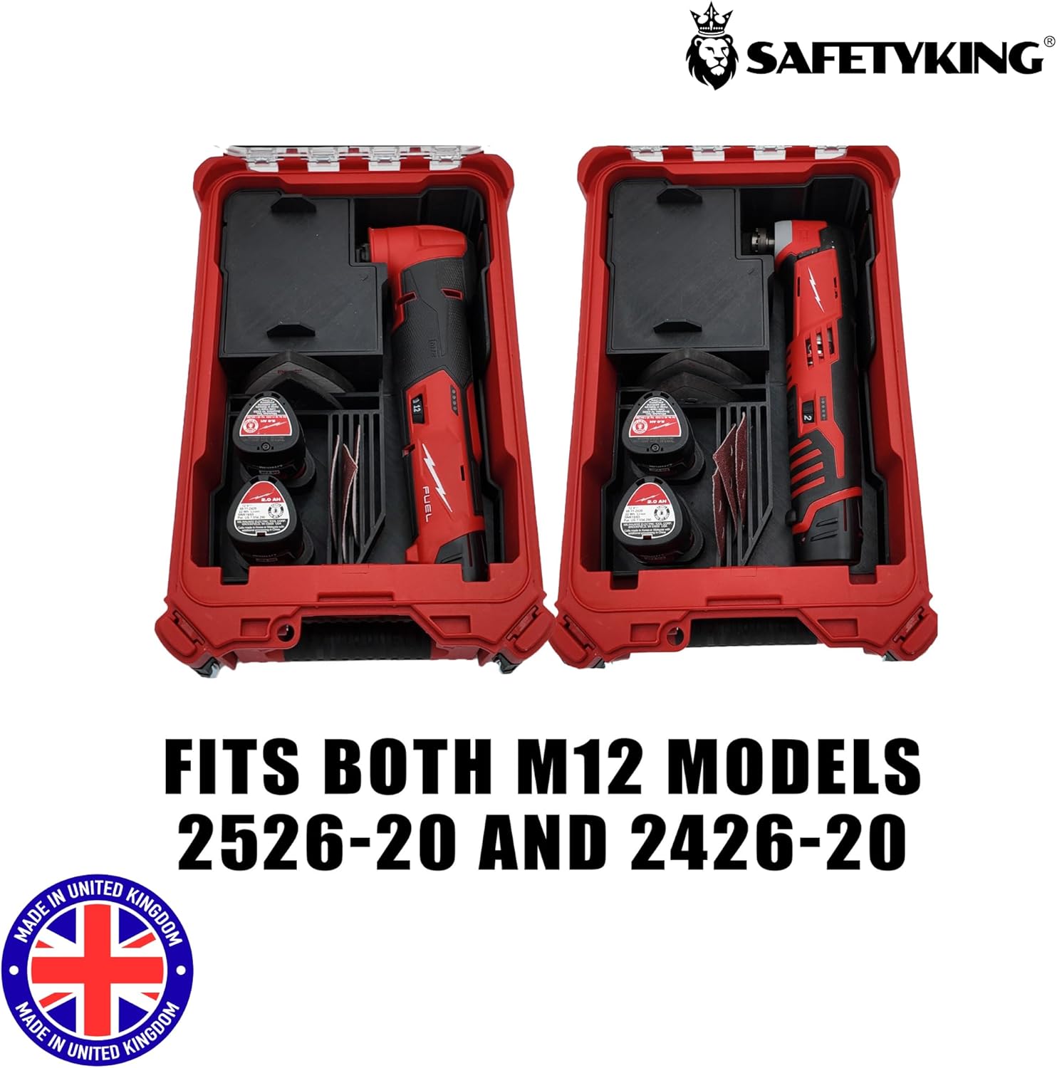 Milwaukee Packout Compatible Liner Organiser for Packout Compact Box (48-22-8435) – Precision Rigid Insert for M12 Hackzall Organizer (Insert Only, Tools & Box Not Included)