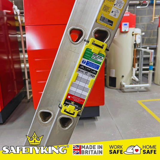 SAFETYKING® Ladder Tags 10 Inserts – Safety Ladder Inspection Tags with Cable Ties- Complete Tools kit with Marker & Label - Durable - Suitable for Indoor & Outdoor Use