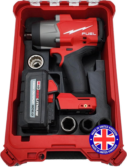 Milwaukee Packout Compatible Liner Organiser for Packout Compact Box (48-22-8435) – Precision Rigid Insert for M18 Fuel High Torque Impact Wrench Organizer (Insert Only, Tools & Box Not Included)