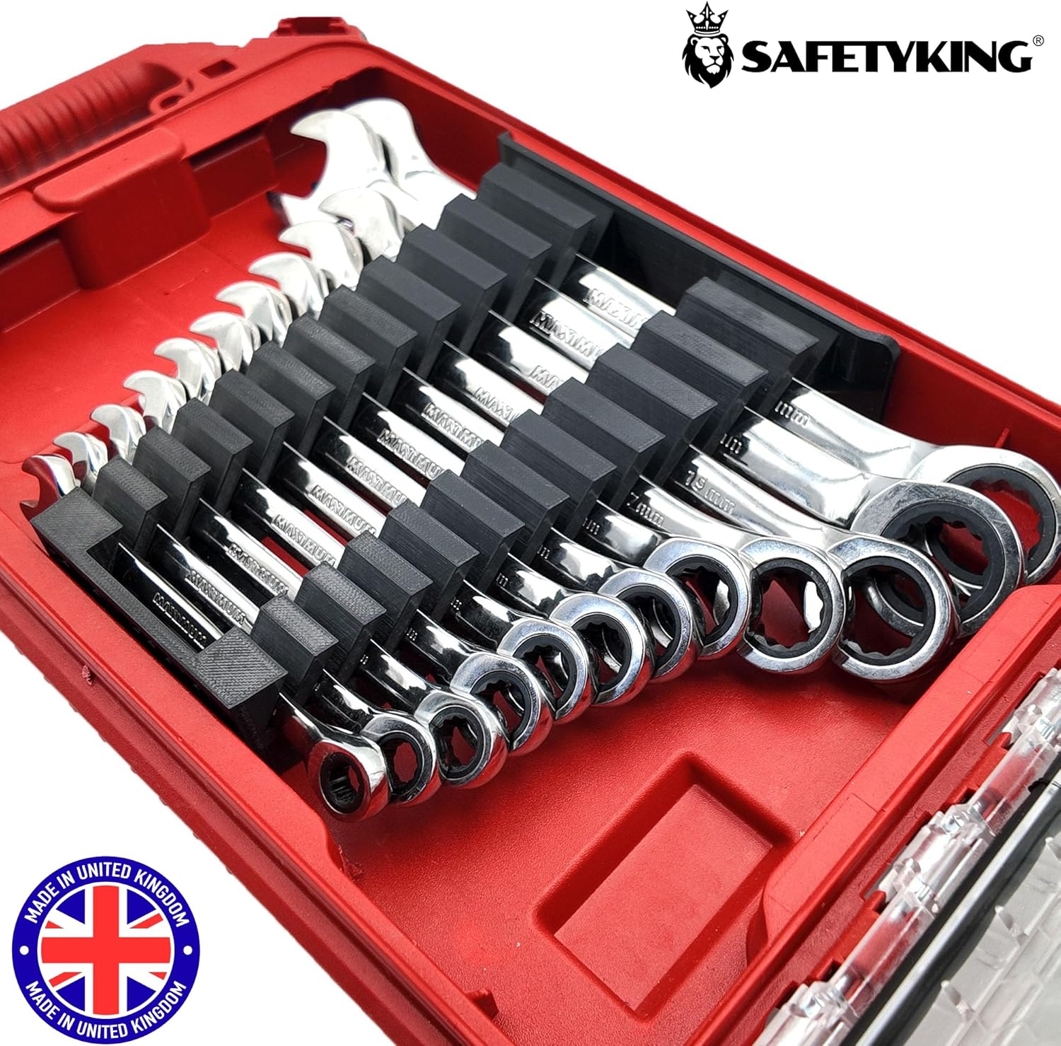 Milwaukee Packout Compatible Liner Organiser for Packout Compact Box (48-22-8435) – Precision Rigid Insert for Wrench/Spanner Organizer (Insert Only, Tools & Box Not Included)