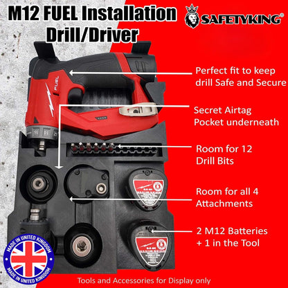Milwaukee Packout Compatible Liner Organiser for Packout Compact Box (48-22-8435) – Precision Rigid Insert for M12 FUEL Installation Drill & Accessories (Insert Only, Tools & Box Not Included) UK Made
