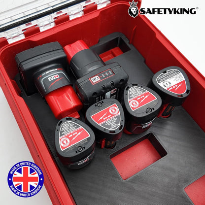 Milwaukee Packout Compatible Liner Organiser for Packout Compact Box (48-22-8435) – Precision Rigid Insert for M12 Mixed Battery Organizer (Insert Only, Tools & Box Not Included)