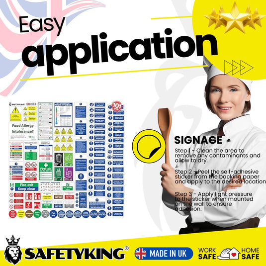 Kitchen Safety Signs (Pack of 101)