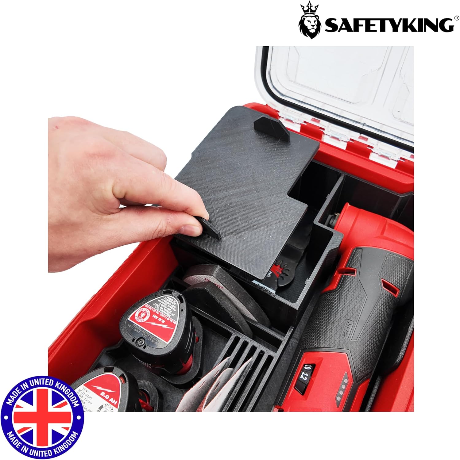 Milwaukee Packout Compatible Liner Organiser for Packout Compact Box (48-22-8435) – Precision Rigid Insert for M12 Multitool Organizer (Insert Only, Tools & Box Not Included)