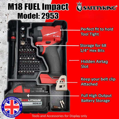 Milwaukee Packout Compatible Liner Organiser for Packout Compact Box (48-22-8435) – Precision Rigid Insert for M18 Fuel 1/4 Hex Impact Driver Organizer (Insert Only, Tools & Box Not Included)