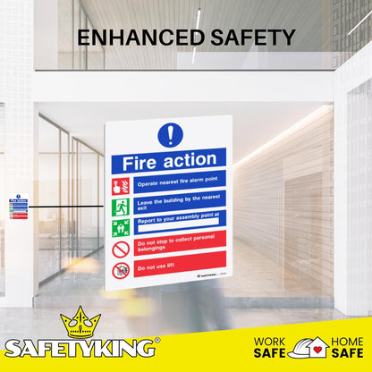 SAFETYKING® 28 Piece Fire Safety Kit | Self Adhesive Stickers | Fire Exit, Keep Clear Signs