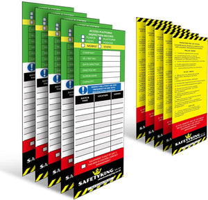 10 Access Equipment Tag Inserts - High Visibility Access Equipment Inspection Tag Inserts