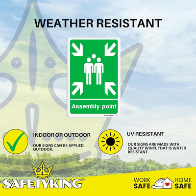 SAFETYKING® 28 Piece Fire Safety Kit | Self Adhesive Stickers | Fire Exit, Keep Clear Signs