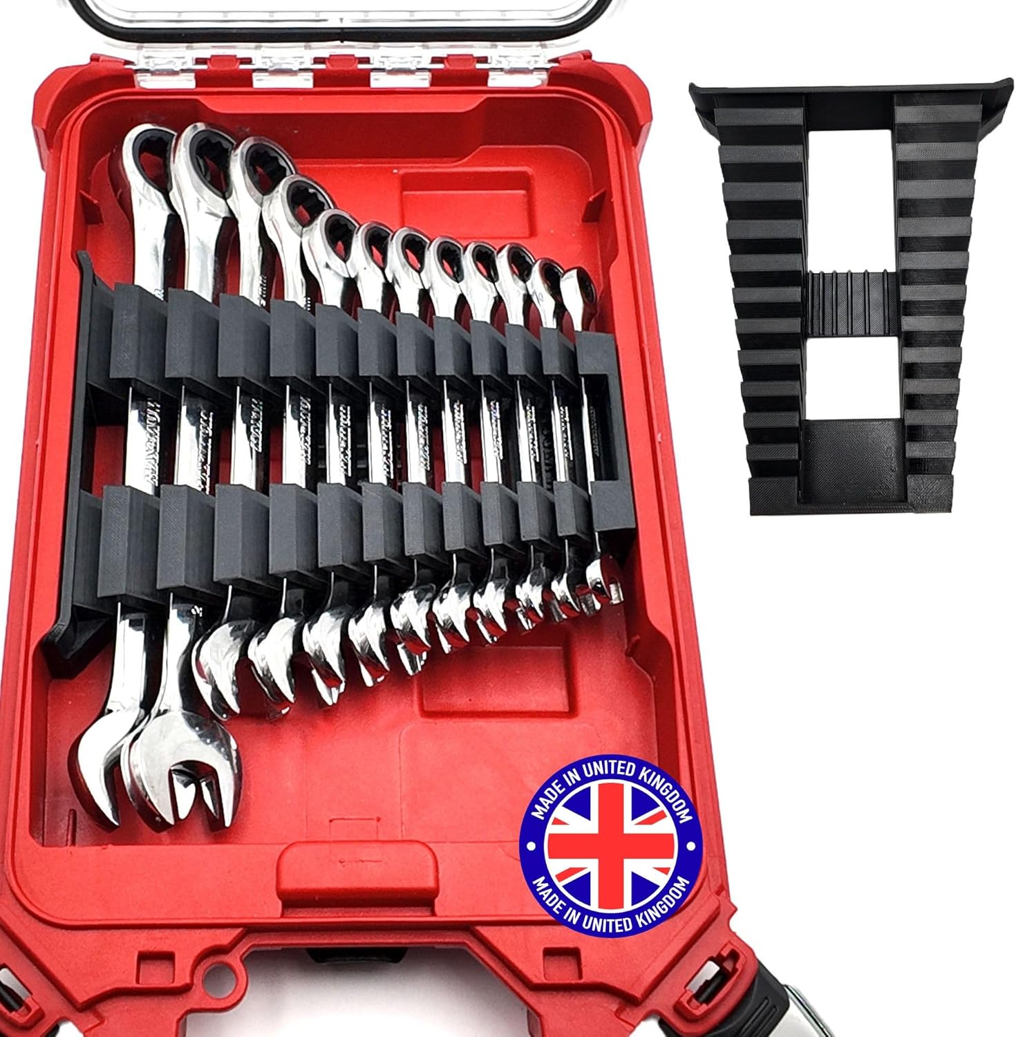 Milwaukee Packout Compatible Liner Organiser for Packout Compact Box (48-22-8435) – Precision Rigid Insert for Wrench/Spanner Organizer (Insert Only, Tools & Box Not Included)