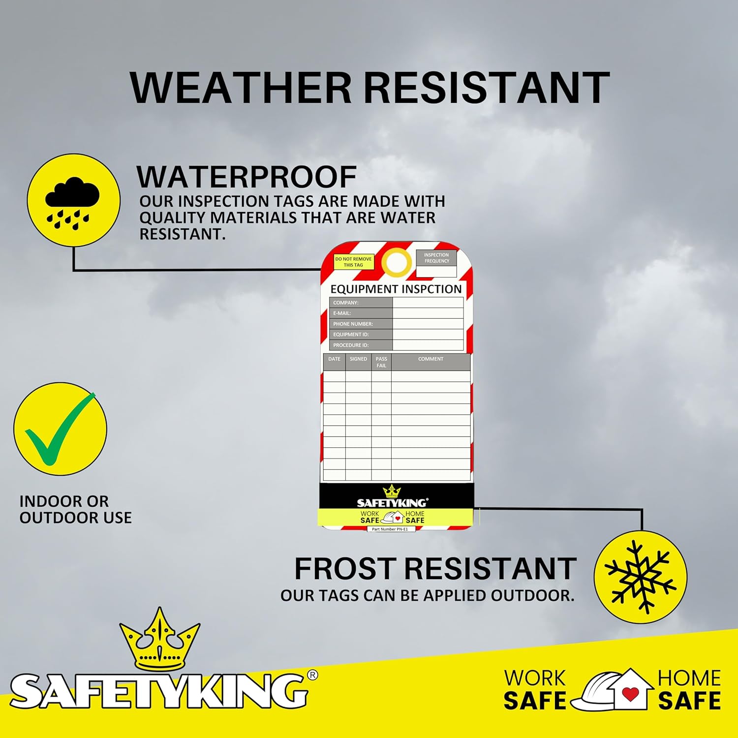 SAFETYKING® Asset Record Tags - 10 Robust Reusable Safety Inspection Tags