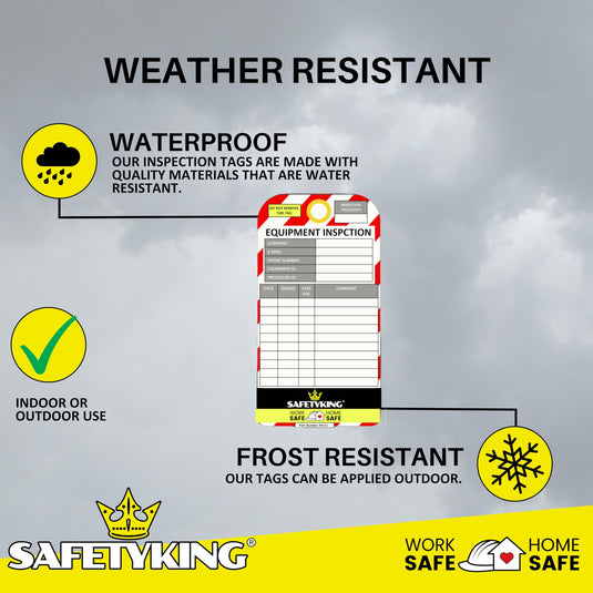 SAFETYKING® Equipment Inspection Tags 10 Tags | Robust Equipment Inspection Tag | Asset Inspection Tags | Asset Tags Record | Health and Safety Record Tags | Equipment Tags | Maintenance Tags