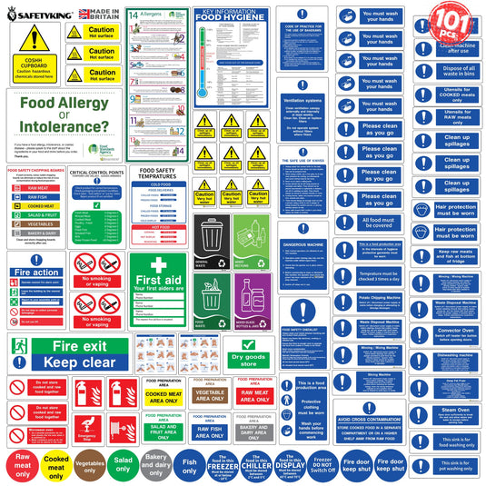 Kitchen Safety Signs (Pack of 101)