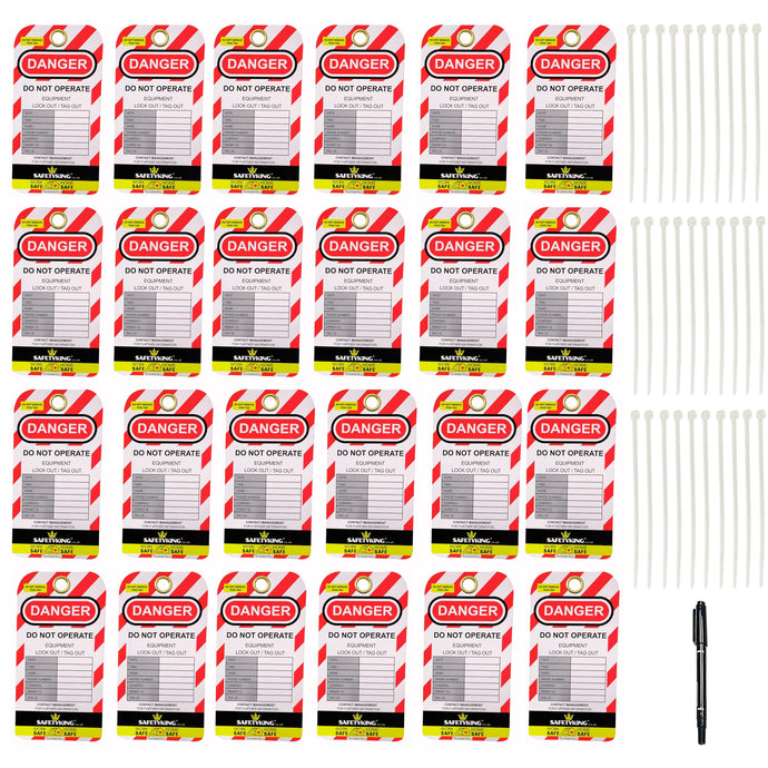 SAFETYKING® Lockout Tags 30 Tags | Robust Lock Off Tag | Loto Tags | Isolation Tags Record | Health and Safety Isolation Warning Tags | Equipment Lockout Tags | DO NOT Operate Tags | Lockout Tagout