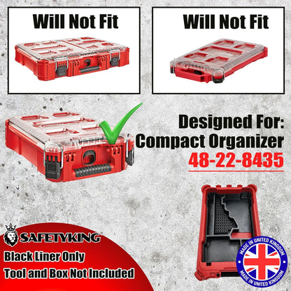 Milwaukee Packout Compatible Liner Organiser for Packout Compact Box (48-22-8435) – Precision Rigid Insert for M18 Fuel 1/4 Hex Impact Driver Organizer (Insert Only, Tools & Box Not Included)