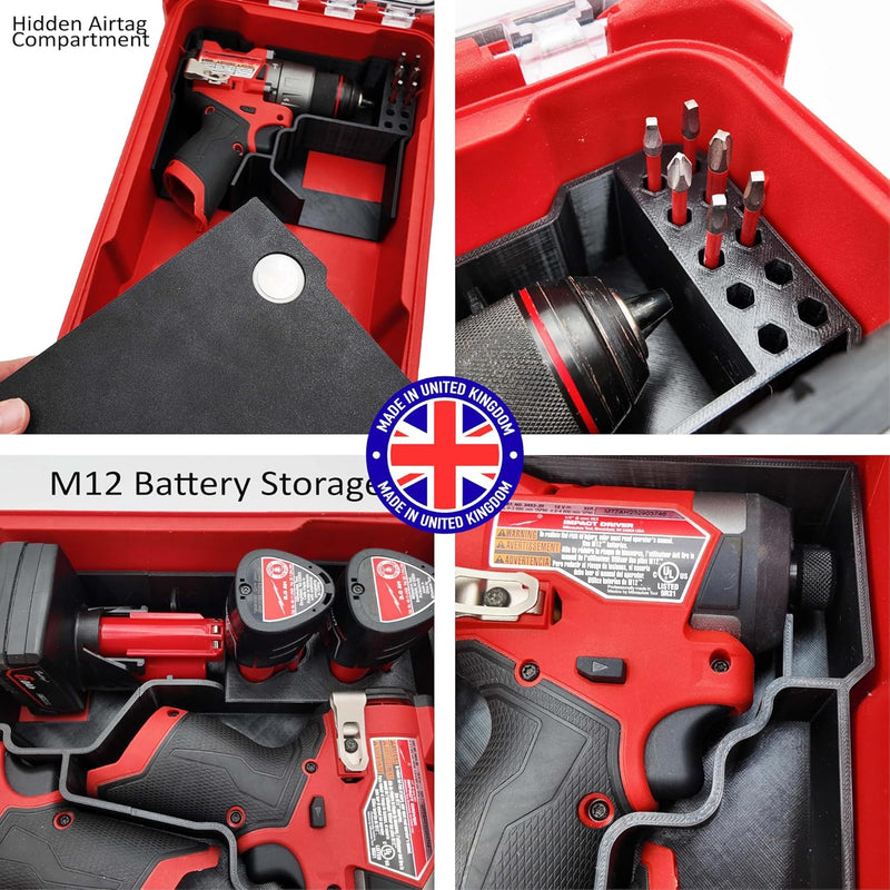 Load image into Gallery viewer, Milwaukee Packout Compatible Liner Organiser for Packout Compact Box (48-22-8435) – Precision Rigid Insert for M12 FUEL Drill Driver Organizer (Insert Only, Tools &amp; Box Not Included)
