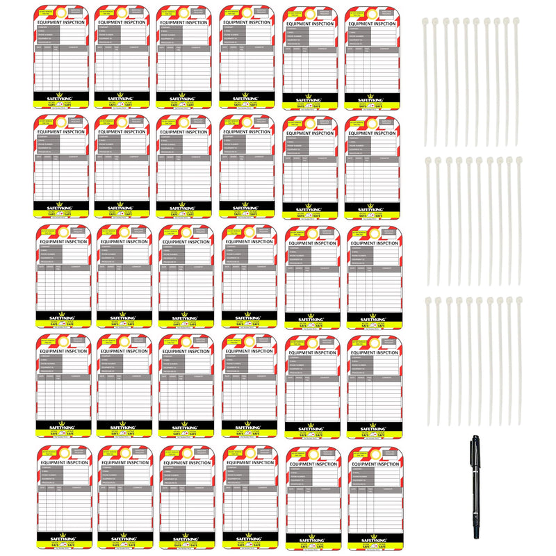 Load image into Gallery viewer, SAFETYKING® Equipment Inspection Tags 30 Tags | Robust Equipment Inspection Tag | Asset Inspection Tags | Asset Tags Record | Health and Safety Record Tags | Equipment Tags | Maintenance Tags

