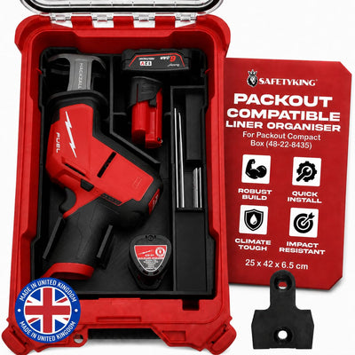 Milwaukee Packout Compatible Liner Organiser for Packout Compact Box (48-22-8435) – Precision Rigid Insert for M12 Hackzall Organizer (Insert Only, Tools & Box Not Included)