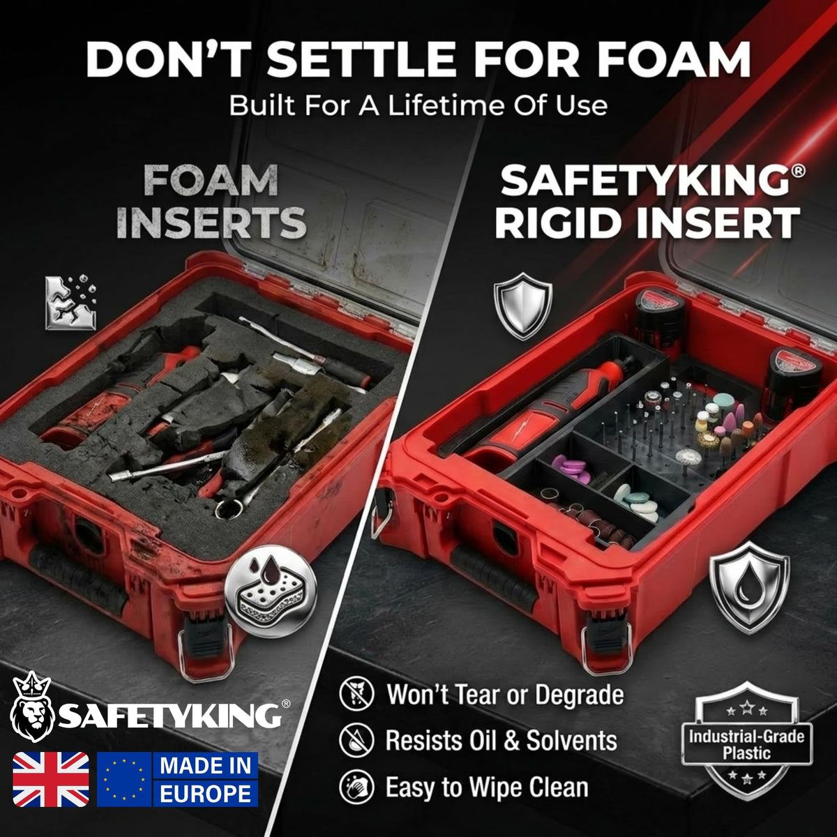 Milwaukee Packout Compatible Liner Organiser for Packout Compact Box (48-22-8435) – Precision Rigid Insert for M18 Fuel High Torque Impact Wrench Organizer (Insert Only, Tools & Box Not Included)